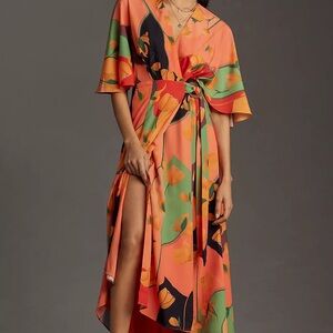 Hutch Floral Wrap Sundress with Flutter Sleeves